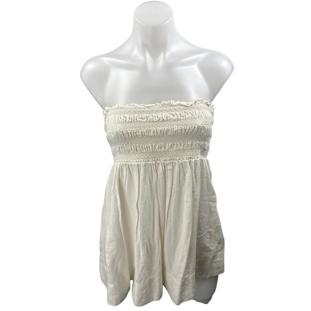 NEW Anthropologie Celandine Cream Strapless Sleeveless Tube Bandeau Blouse Top S